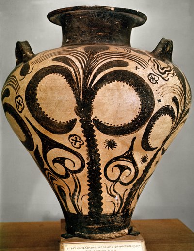 Vase avec décoration florale, de Mycènes, 1500-1400 av. J.-C. (céramique) - Mycenaean